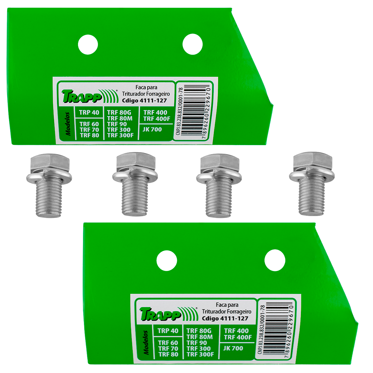 Jogo Facas Lâminas Com Parafusos Triturador TRF 60 70 80 80G 80M 90 300 300F 400 400F JK 700TRP 40	