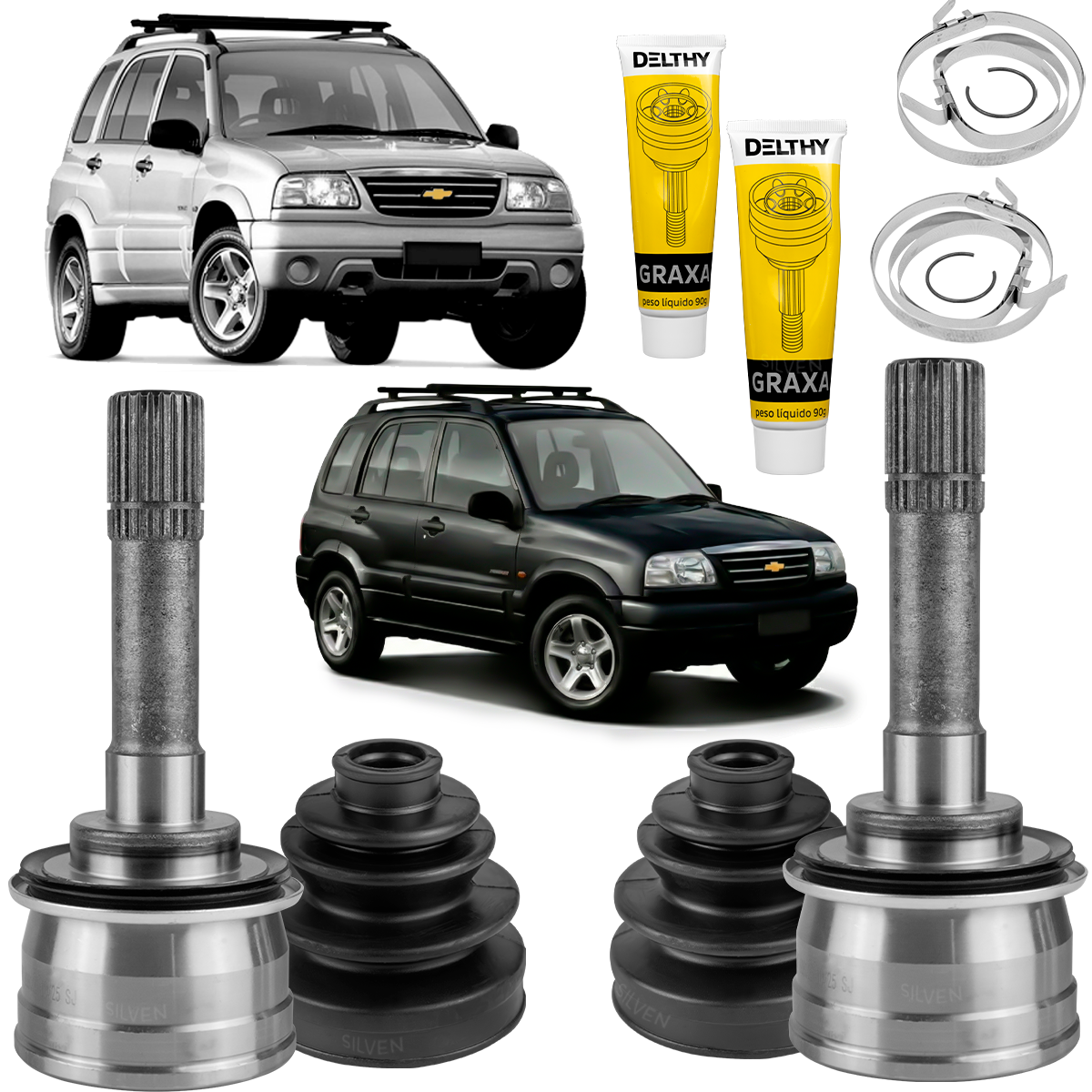 Junta Ponteira Homocinética Tracker 2.0 2001 2002 2003 2004 2007 2008 2009 29x26 Gasolina Diesel