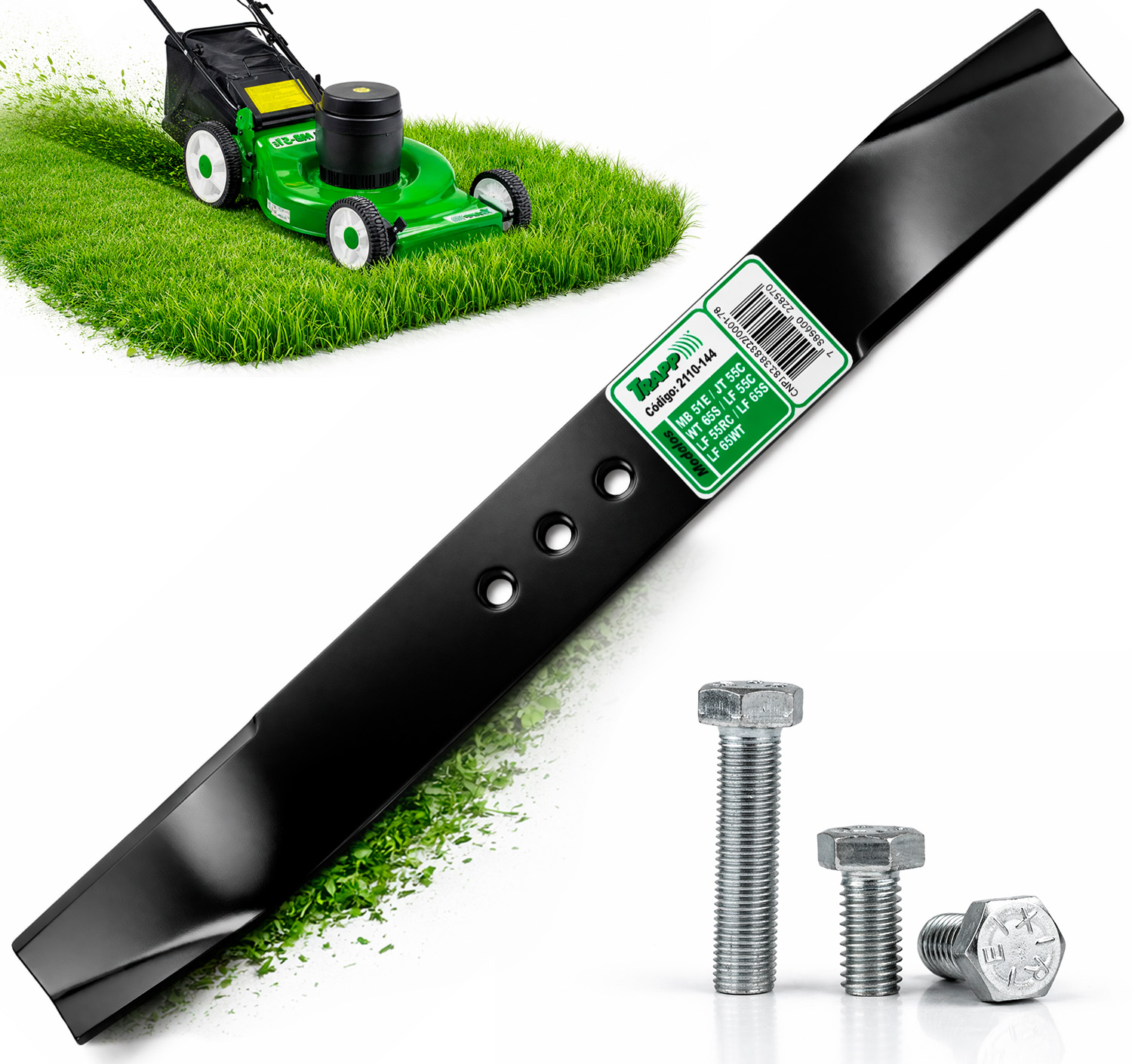 Kit Lâmina 51cm para Cortador de Grama Trapp com Parafusos