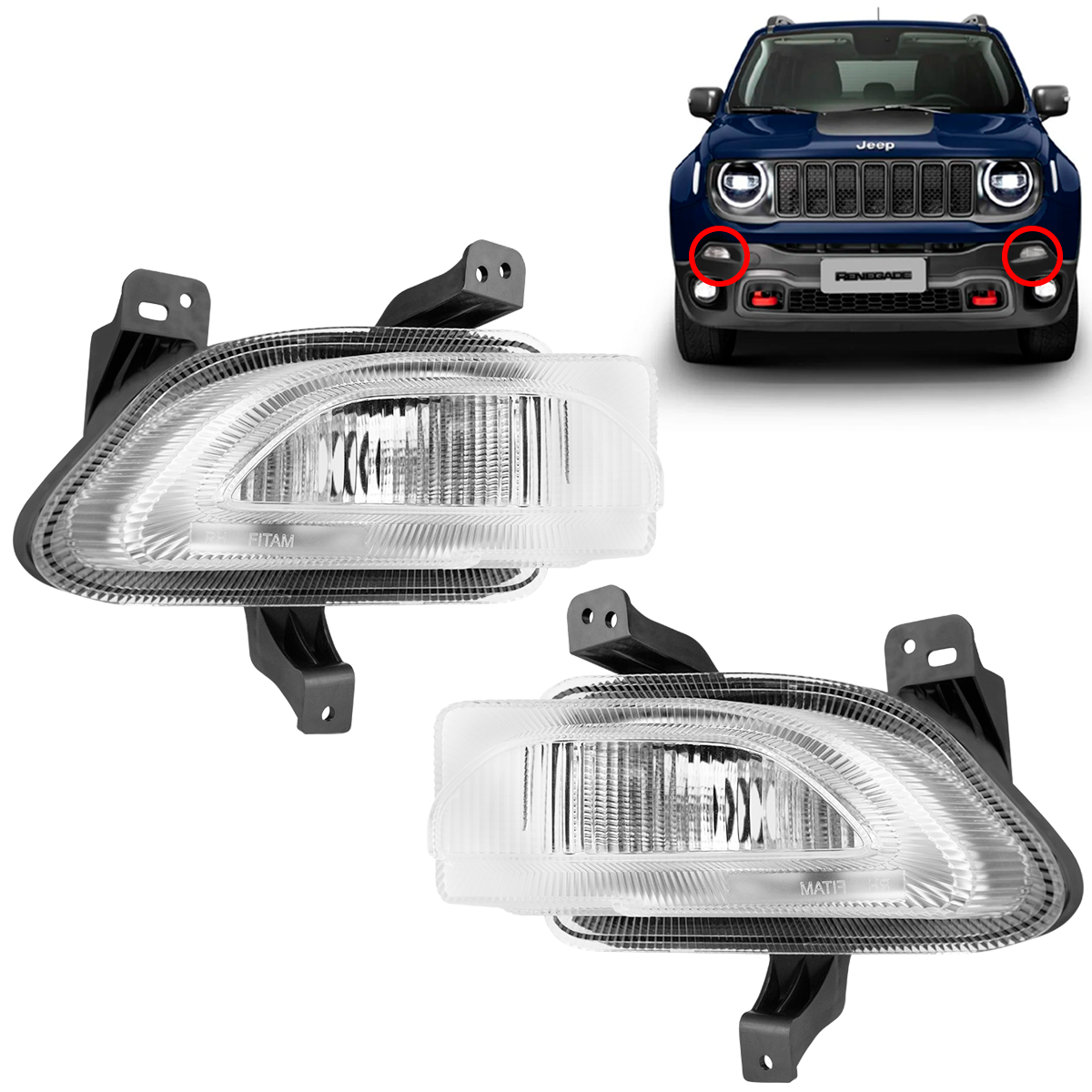 Par Pisca Seta Do Parachoque Jeep Renegade 2018 2019 2020 2021 2022 Original Fitam Direito Esquerdo