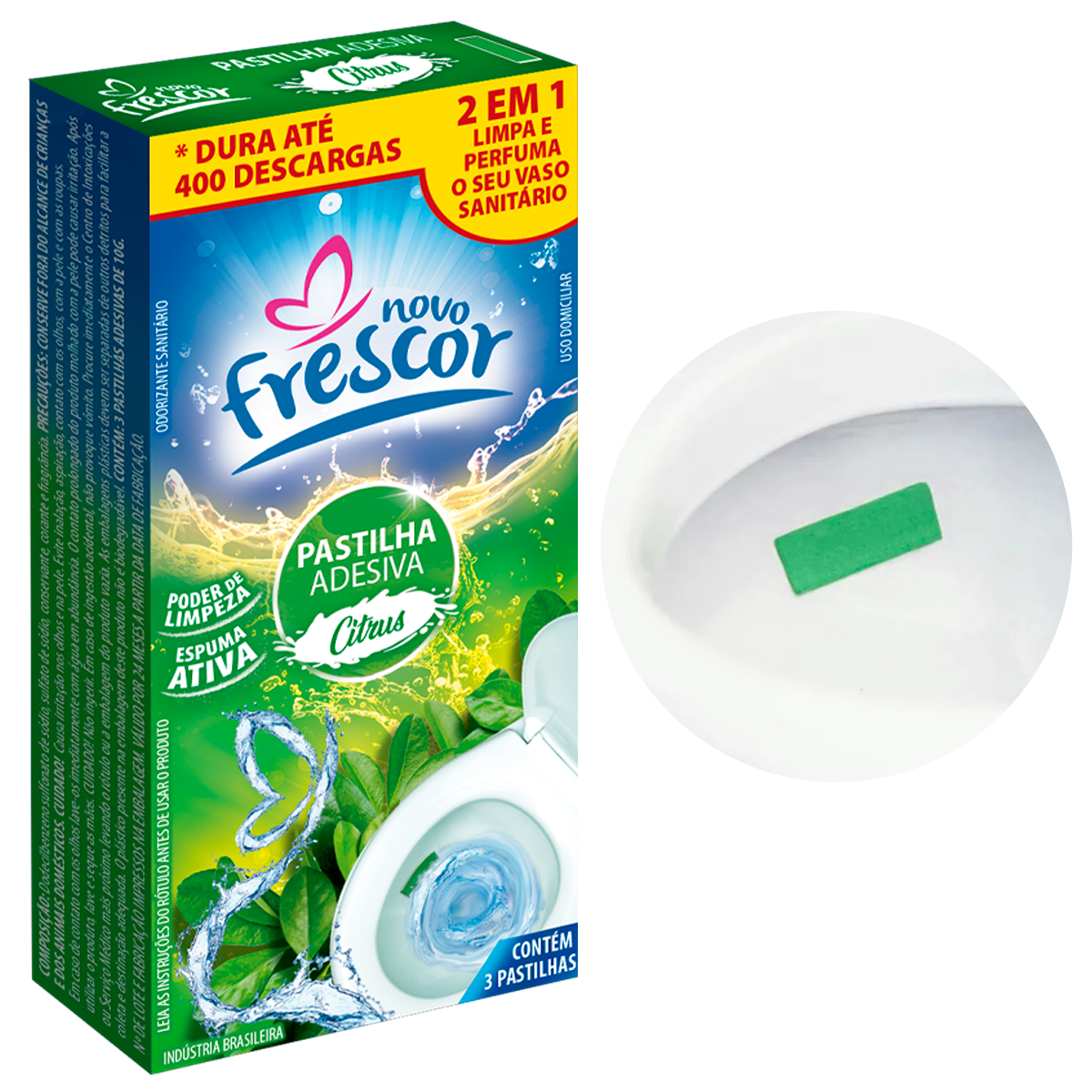 Kit 3 Pastilha Adesiva Floral Vaso Sanitário Citrus Odorizante Perfume Banheiro