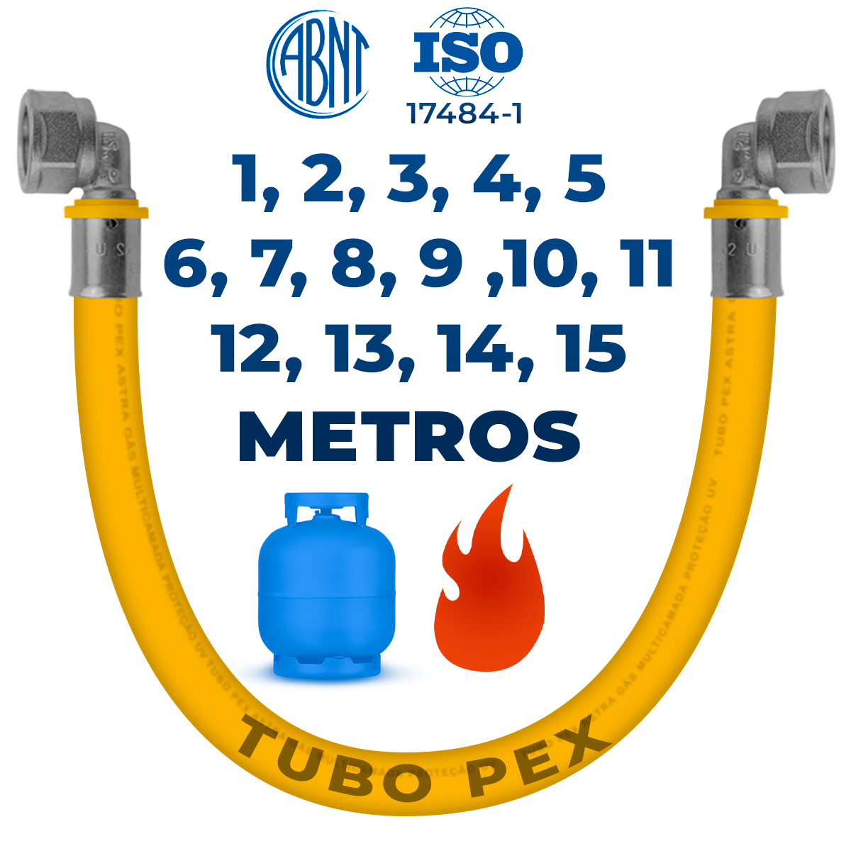 Kit 1 a 15 Metros Tubo Pex Gás de Cozinha 16mm + Cotovelos Tubulação Pronto para Uso