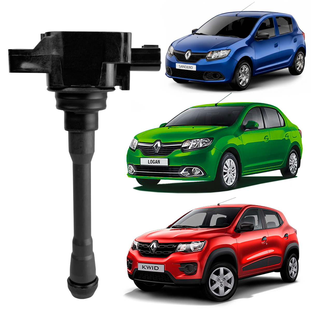 Bobina de Ignição Renault Kwid Sandero Logan 1.0 3cc 2017 2018 2019 2020 2021 2022