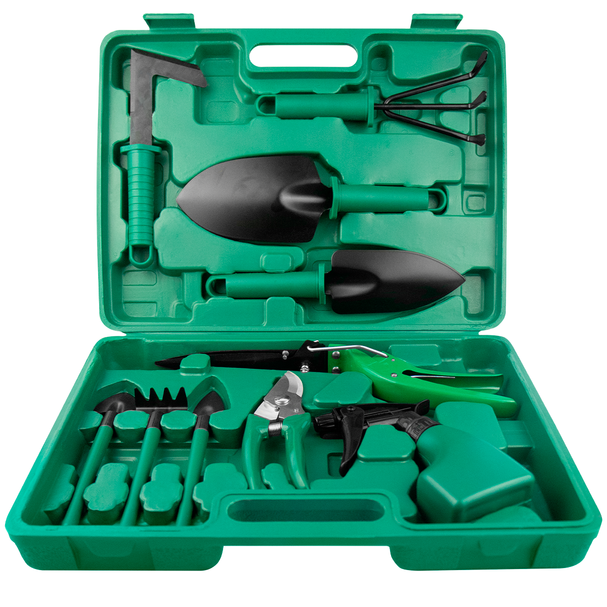 Kit Para Jardinagem Tesoura Poda Horta 10 Peças Com Maleta