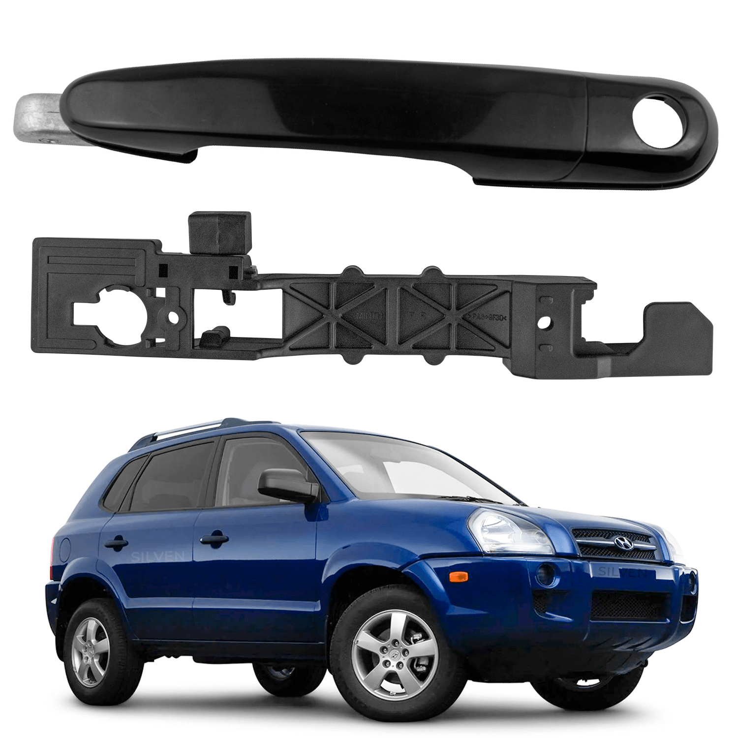 Maçaneta Dianteira Direita Externa com Base Suporte Tucson Furo