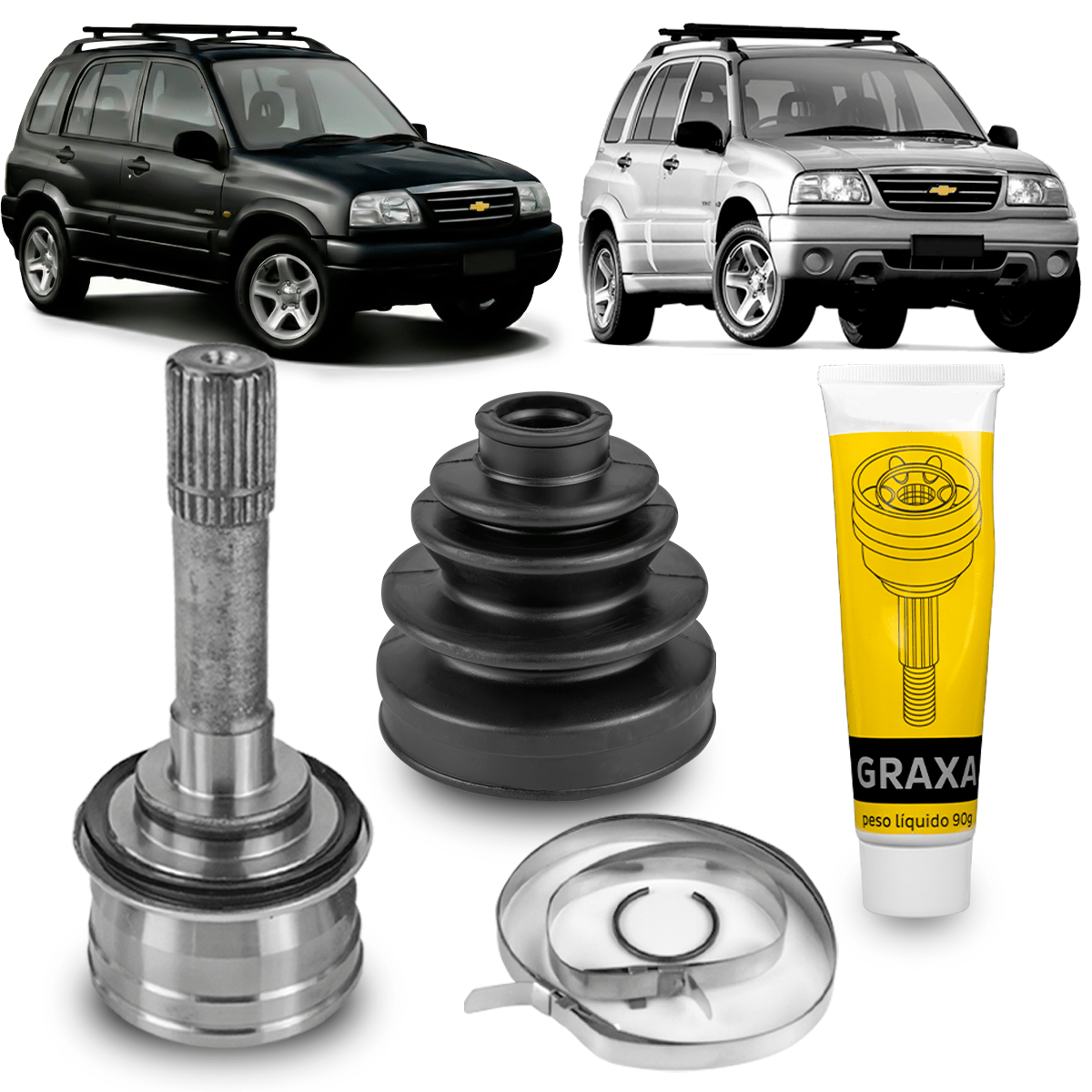 Junta Ponteira Homocinética Tracker 2.0 2001 2002 2003 2004 2007 2008 2009 29x26 Gasolina Diesel