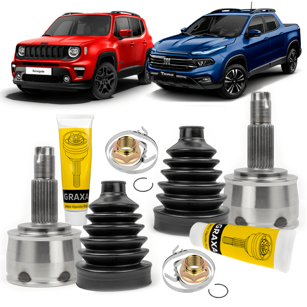 Par Junta Homocinética Toro Renegade 1.8 4x2 Flex Automático 2016 2017 2018 2019 2020 2021 2022