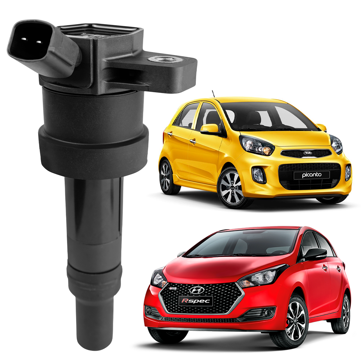 Bobina de Ignição HB20 Hb20s Picanto 1.0 Flex 2011 2012 2013 2014 2015 2016 2017 2018 2019 2020