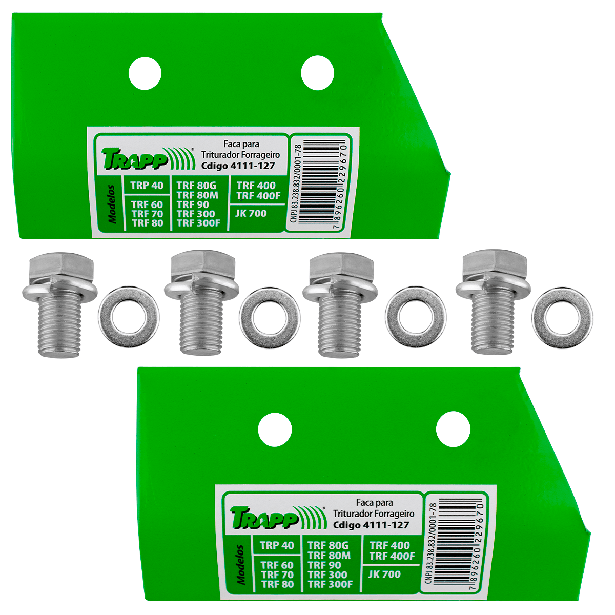 Jogo Facas Lâminas Com Parafusos Triturador TRF 60 70 80 80G 80M 90 300 300F 400 400F JK 700TRP 40