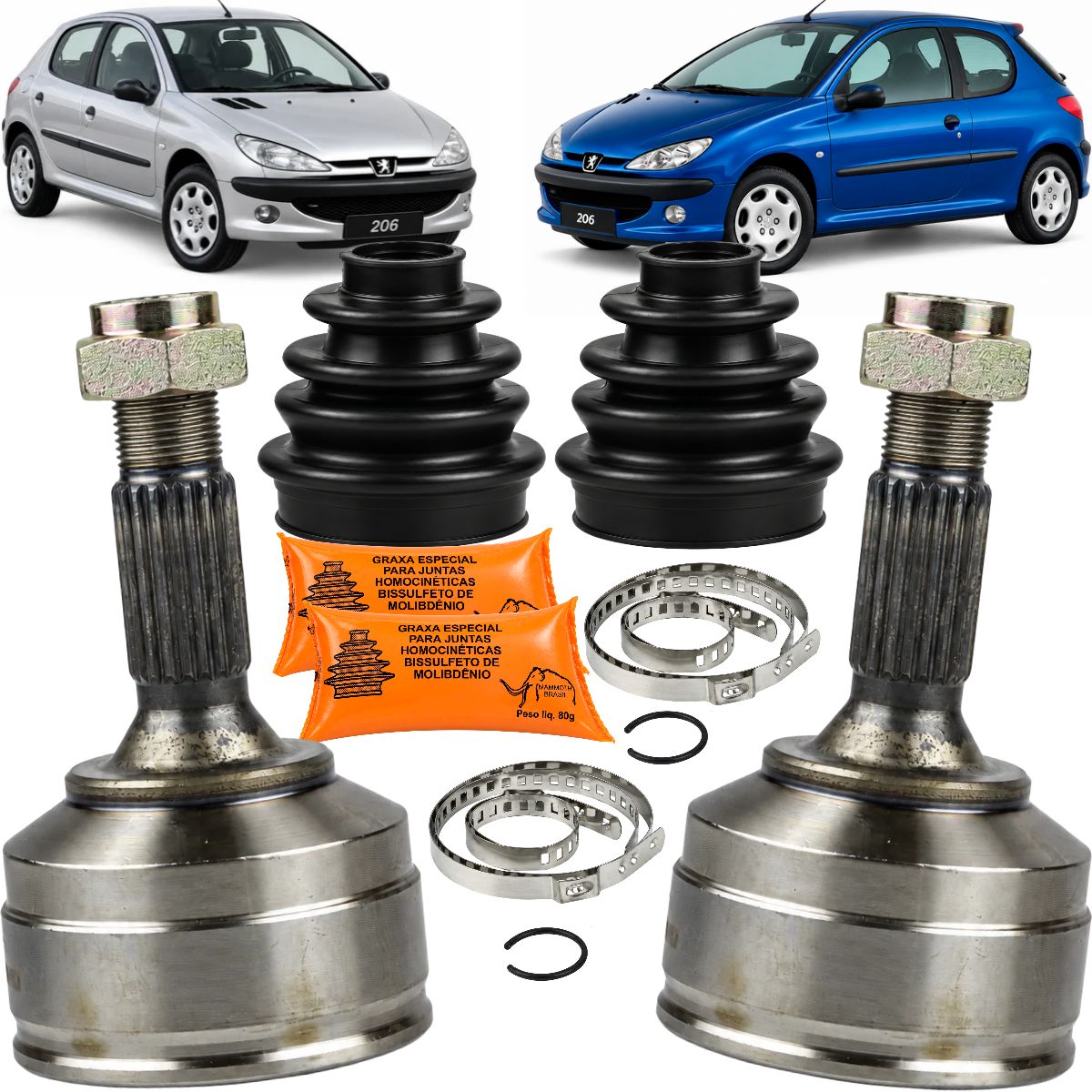 Par Junta Homocinética Peugeot 206 1.0 16V 1.4 8V