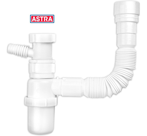 Kit Adaptador para Maquina de Lavar Louça e Sifão com Copo Branco - Astra