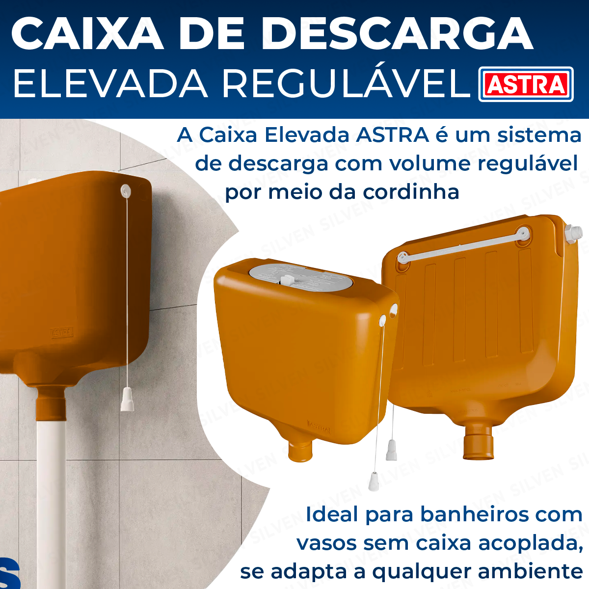 Caixa De Descarga De Parede Marrom Caramelo Elevada Com Cordinha ...