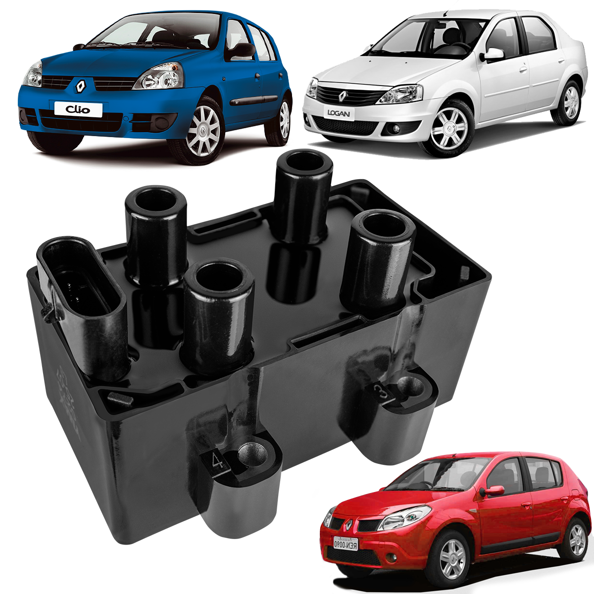 Bobina de Ingição Sandero Clio Logan 1.0 1.6 8v 7700274008