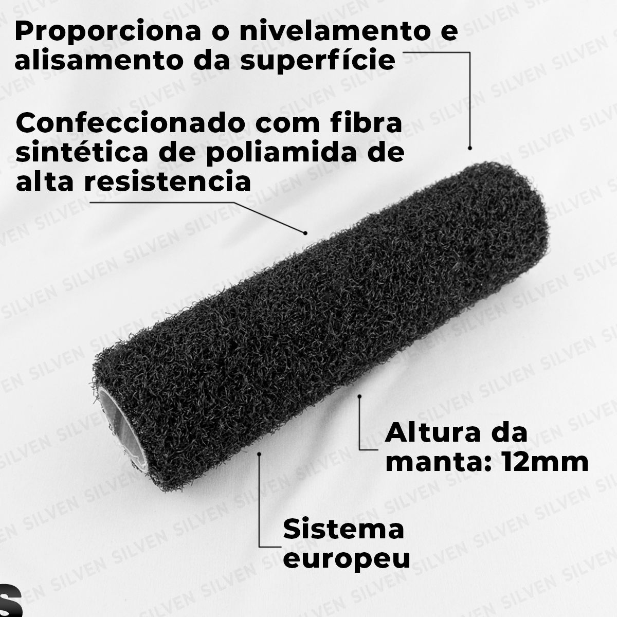Rolo Para Massa Corrida Acrílica Pva E Drywall 23cm Camada - Silven