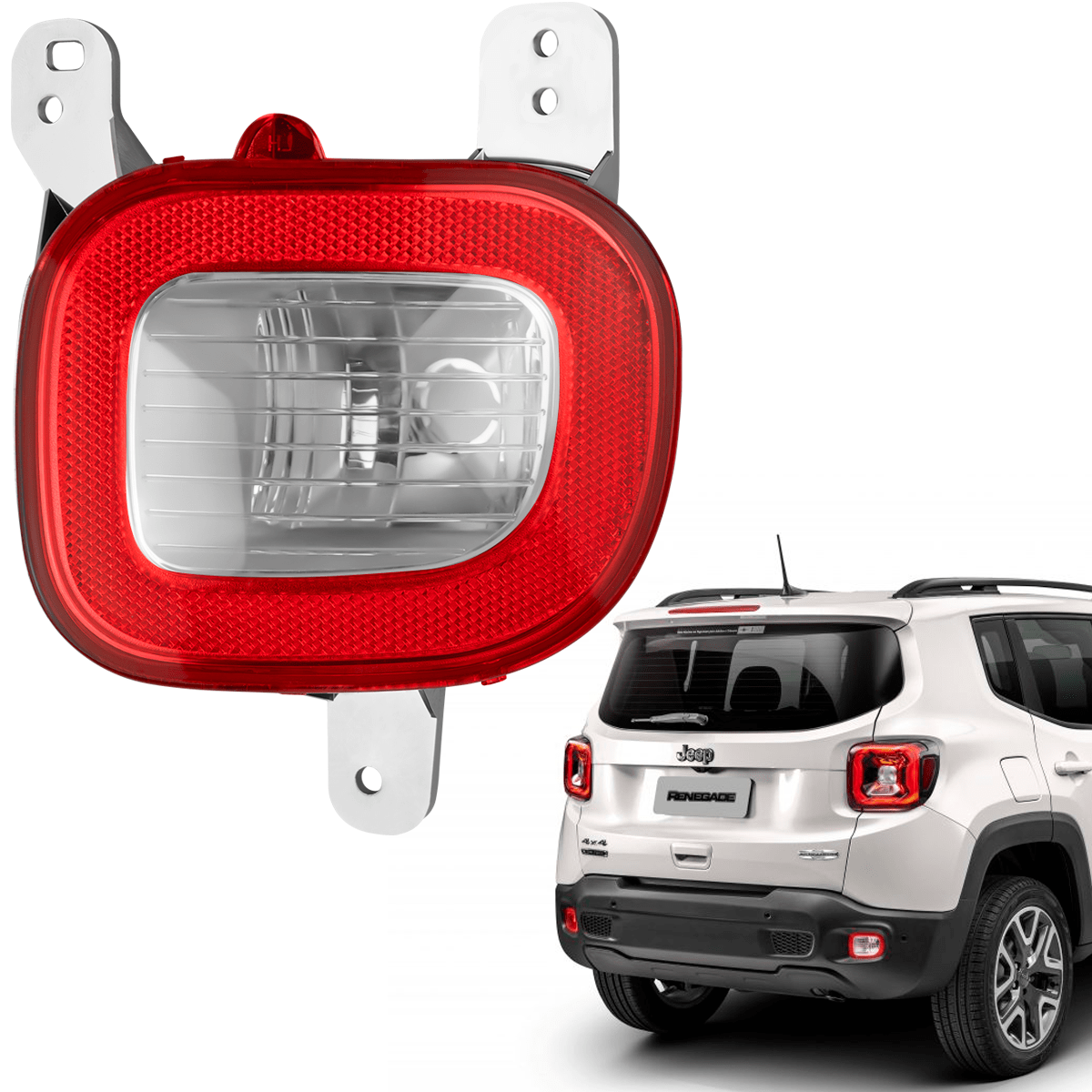 Lanterna Traseira Parachoque Jeep Renegade Luz de Neblina Luz de Ré Original Fitam