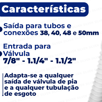 Sifão Sanfonado Universal Branco - Astra