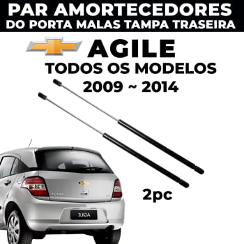 Par Amortecedor Porta Malas Tampa Traseira Chevrolet Agile 2010 2011 2012 2013 2014