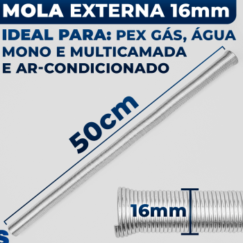 Mola Externa Pex Curva 16mm Tubo Multicamadas Gás Ar condicionado Astra