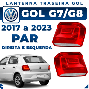 Par Lanterna Traseira Acrílico Gol G7 G8 Cristal 2017 2018 2019 2020 2021 2022 2022 2023 Pisca Ré	