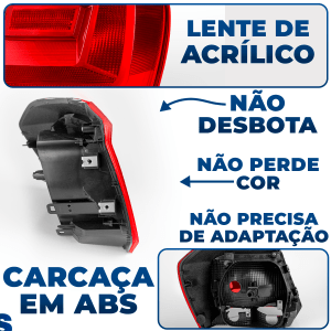 Par Lanterna Traseira Acrílico Gol G7 G8 Cristal 2017 2018 2019 2020 2021 2022 2022 2023 Pisca Ré	