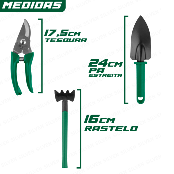 Kit Para Jardinagem Tesoura Poda Horta 10 Peças Com Maleta