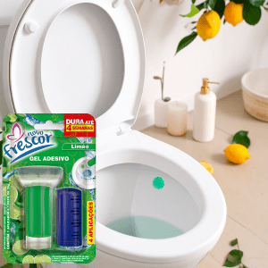 Kit 3 Aplicador Gel Adesivo Detergente Sanitário Limão Refil 4 Aplicações 28g