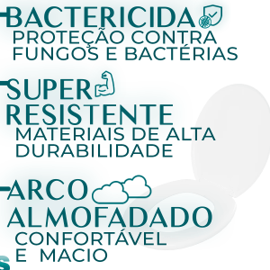 Assento Sanitário Almofadado Slim Oval Branco Astra Universal Banheiro Tampa de Vaso Confortável 