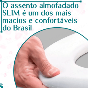 Assento Sanitário Oval Almofadado Slim + 3 Bloco Caixa Acoplada