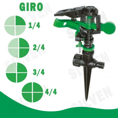 Kit de Irrigadores TRAPP  - Irrigador de Jardim Oscilante 17 furos + Irrigador Esguicho Giratório Aspersor com Haste Removível