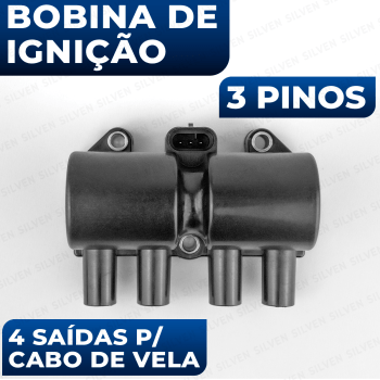 Bobina Ignição Celta Corsa Meriva Prisma 1.0 1.4 1.8 3 Pinos 