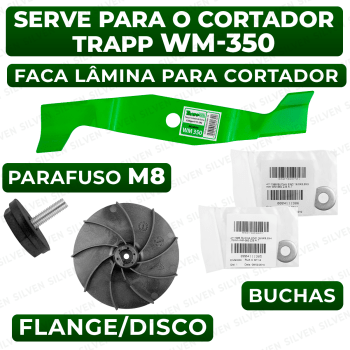 Kit Faca + Flange + Parafuso + Bucha Cortador Trapp Wm-350