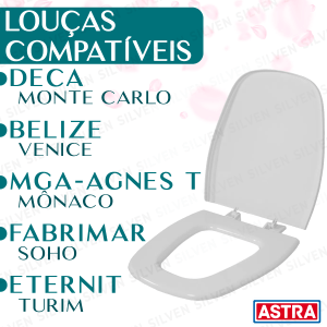 Tampa Assento Sanitário P/ Deca Monte Carlo Branco + 3 Bloco Pedra Aromatizador Sanitário para Caixa Acoplada