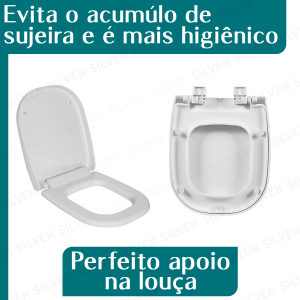  Assento Tampa Sanitário Soft CloseBranco Thema Incepa Anturius Luzarte Hawaii Mondialle Íris Ônix Santamarina Valentina