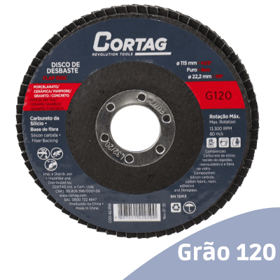 Kit 2 Disco de Desbaste Grão 40 Flap 4.1/2" 115mm Acabamento Cerâmica Granito Concreto Porcelanato