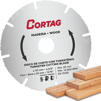 Disco de Tungstênio Corte 110mm para Drywall Cortag