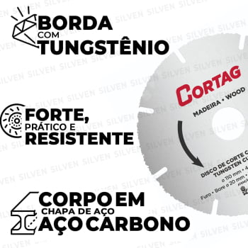 Disco de Tungstênio Corte 110mm para Drywall Cortag