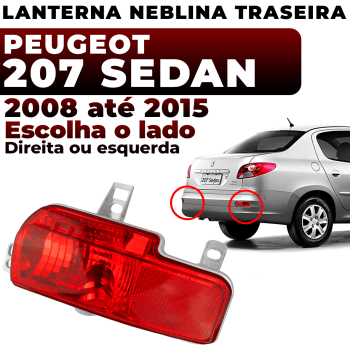 Lanterna Neblina Peugeot 207 Sedan Parachoque Traseiro 2008 2009 2010 2011 2012 2013 2014 2015