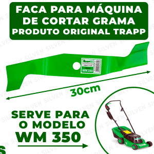 Faca Para Máquina De Cortar Grama 30cm Wm350 Trapp Roçadeira