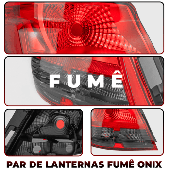 Par Lanterna Traseira Onix Fumê Lt Ltz 2013 2014 2015 2016 2017 2018 2019 Direito Esquerdo Original Fitam