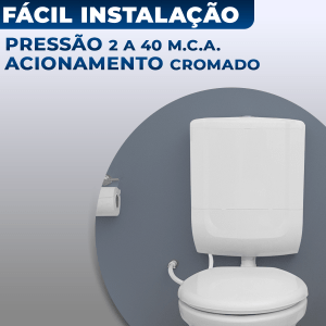 Caixa De Descarga Baixa Astra Acoplada + 3 Bloco Pedra Sanitárias
