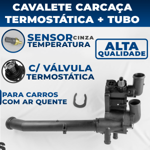 Carcaça Cavalete Válvula Termostática Completa Fox Spacefox Crossfox Gol G5 G6 Flex