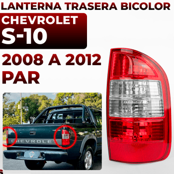 Par Lanterna Traseira Chevrolet GM S10 2008 2009 2010 2011 2012 Cristal Original Fitam