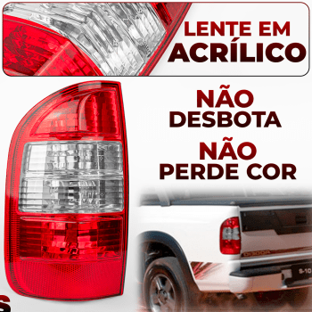 Par Lanterna Traseira Chevrolet GM S10 2008 2009 2010 2011 2012 Cristal Original Fitam