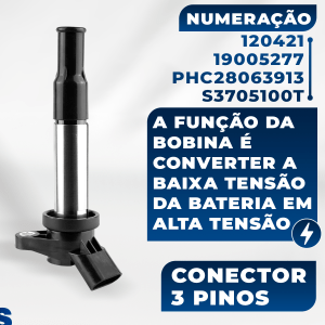 Kit 4 Bobinas de Ignição Jac J2 J3 J5 Lifan X60 2010 2011 2012 2013 2014 2015 2016