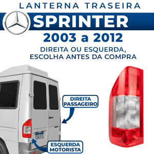 Lanterna Sinaleira Traseira Sprinter 2003 2004 2005 2006 2007 2008 2009 2010 2011 2012