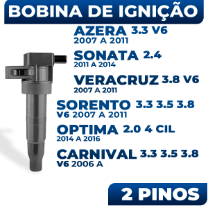 Bobina de Ignição Kia Hyundai Azera Santa Fé Sportage Veracruz