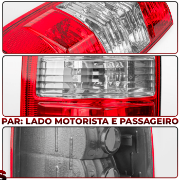 Par Lanterna Traseira Chevrolet GM S10 2008 2009 2010 2011 2012 Cristal Original Fitam