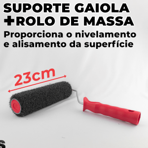 Rolo P/ Massa Drywall PVA 23cm Com Suporte Garfo Gaiola