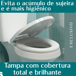 Tampa Assento Sanitário Almofadado Oval Removivel Fecha Suave com Amortecedor branco Universal + Bloco Pedra Aromatizador Sanitario para Caixa Acoplada