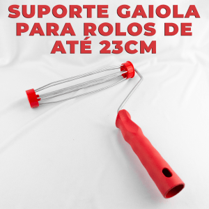 Suporte Para Rolo Com Gaiola 23cm Aço Trefilado Galvanizado